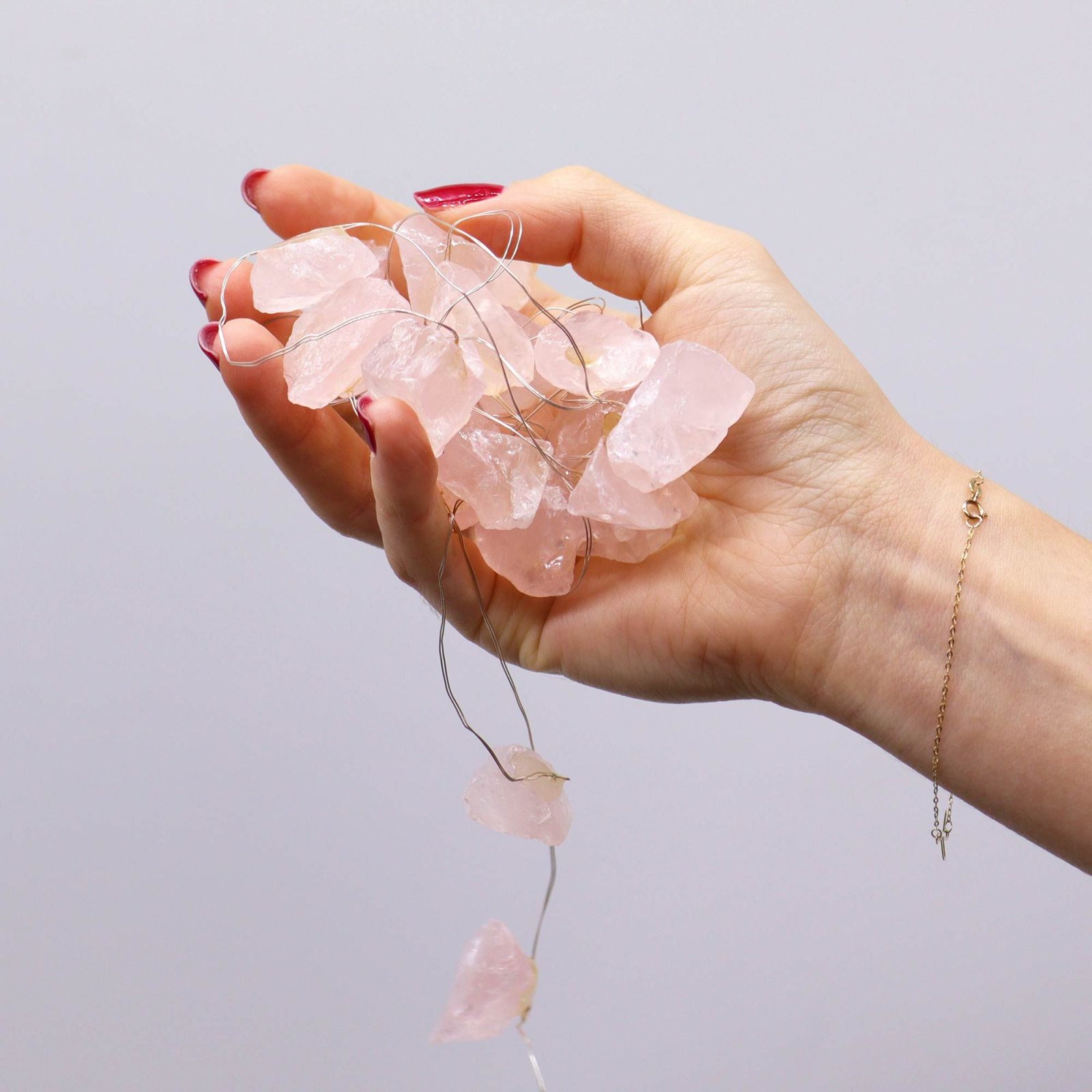 Natūralių akmenų šviečianti girlianda Gemstone Enchantment Lights – rožinis kvarcas Natūralių akmenų šviečianti girlianda Gemstone Enchantment Lights – rožinis kvarcas - Paveikslėlis 9