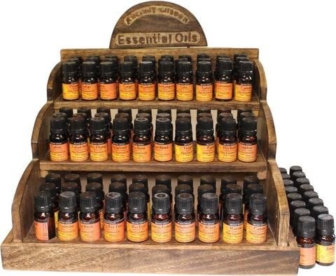 Eterinių aliejų stovas mango medienos 90 buteliukų Eterinių aliejų stovas mango medienos 90 buteliukų