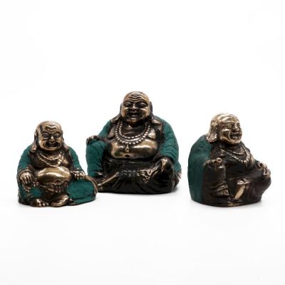 Statulėlių rinkinys „Happy Buddha“ – 3 vnt. (skirtingi dydžiai)