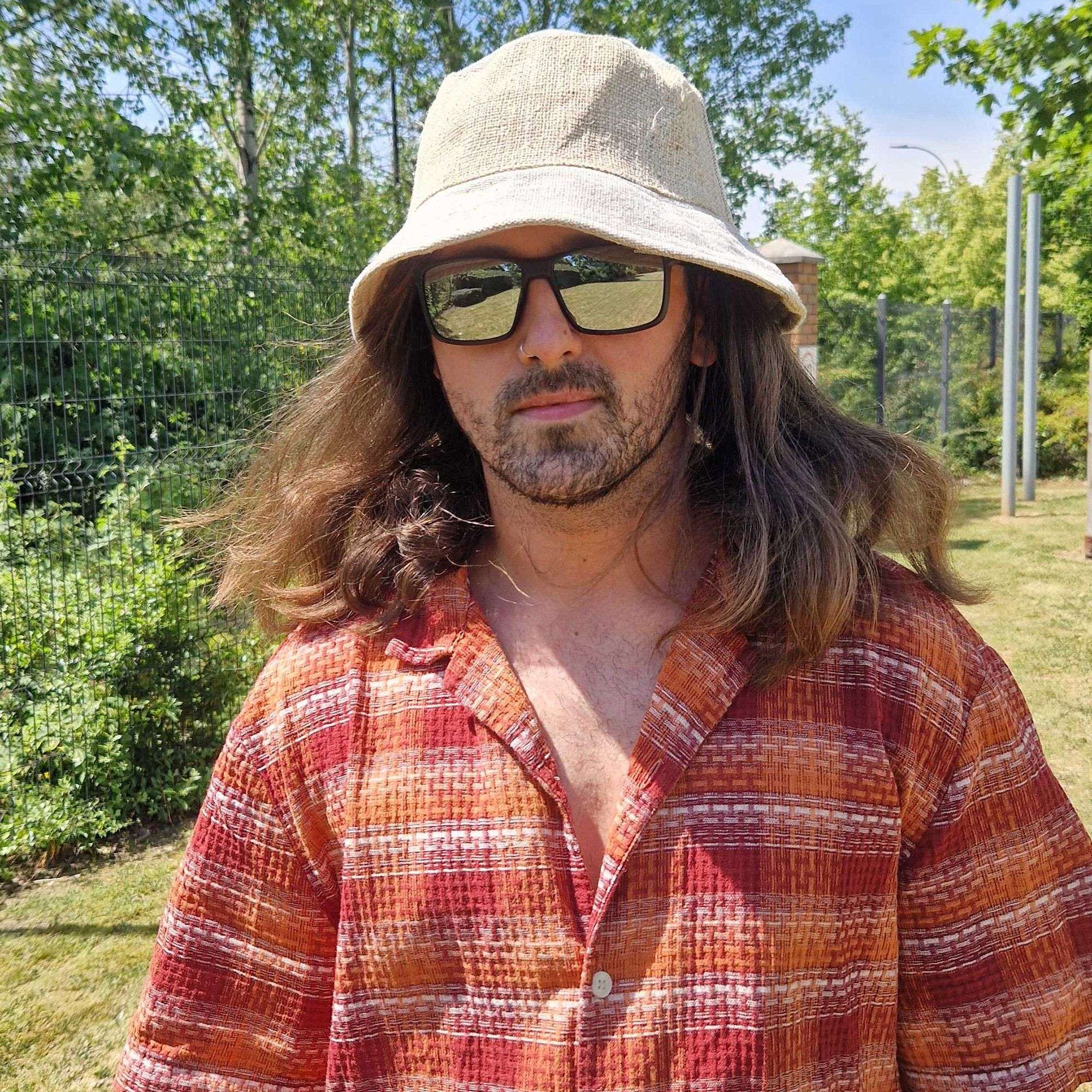 Kanapių ir medvilnės audinio boho festivalio kepurė Kanapių ir medvilnės audinio boho festivalio kepurė - Paveikslėlis 4