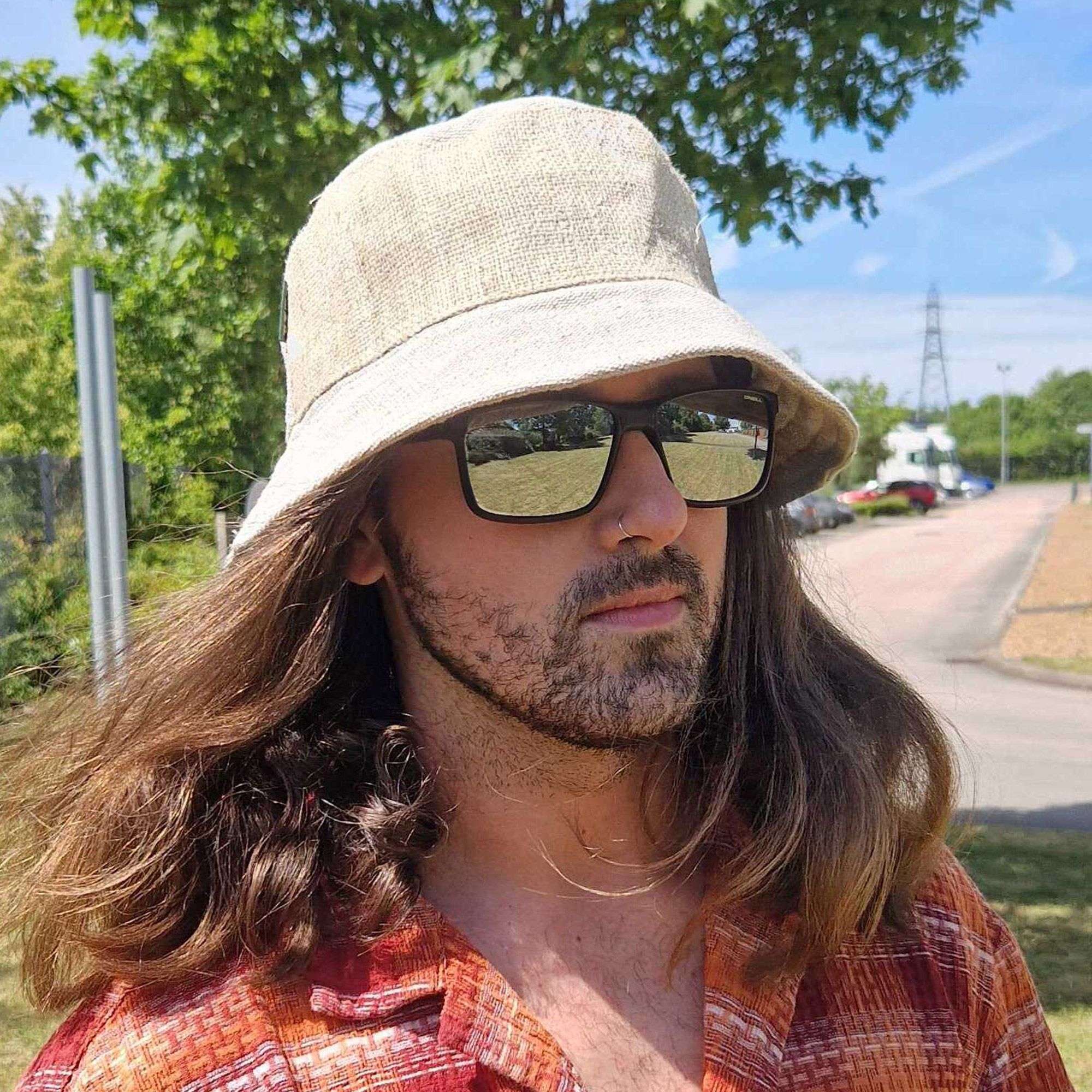 Kanapių ir medvilnės audinio boho festivalio kepurė Kanapių ir medvilnės audinio boho festivalio kepurė - Paveikslėlis 5