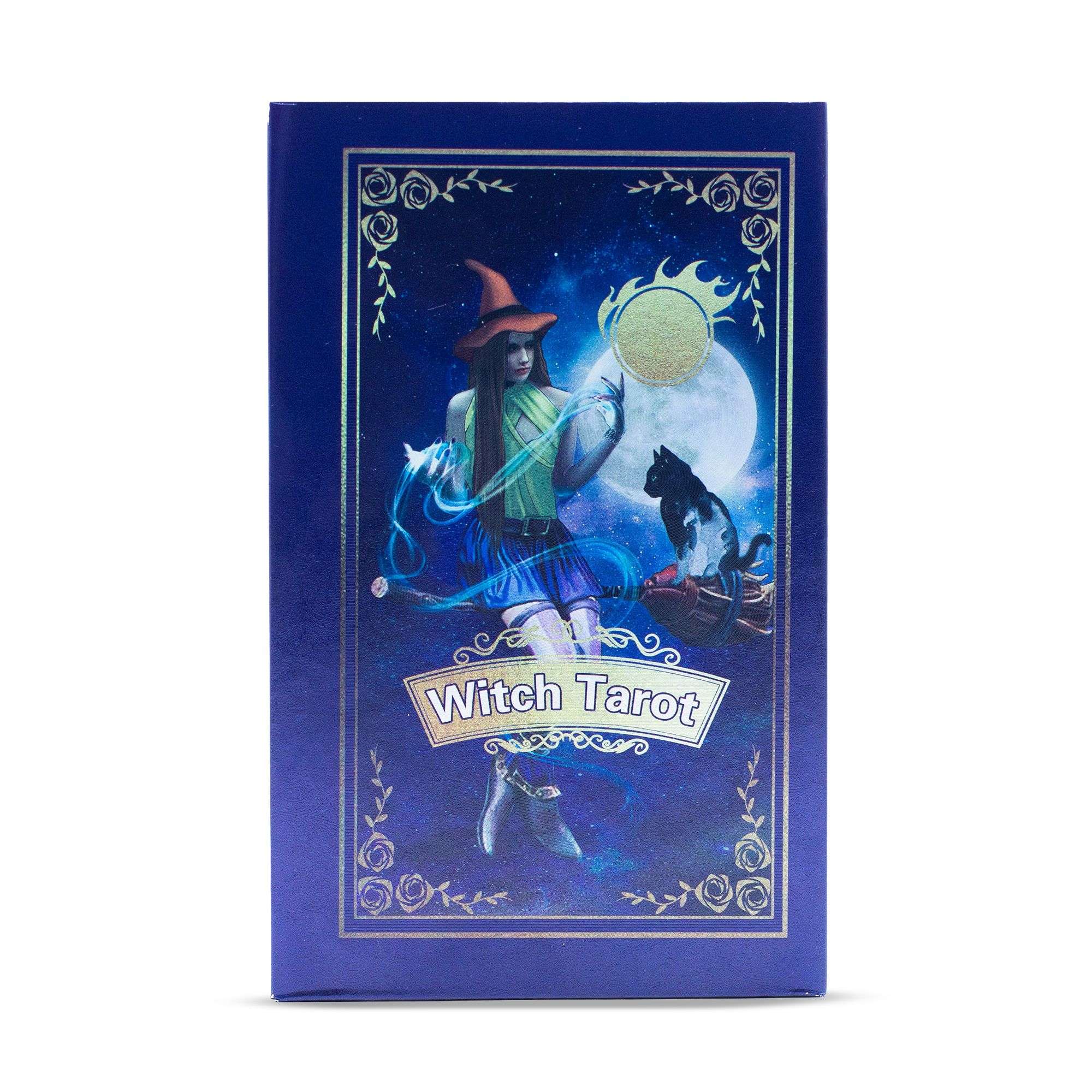 Violetinės folijos Taro kortų rinkinys „Witch Tarot“ su knygele Violetinės folijos Taro kortų rinkinys „Witch Tarot“ su knygele
