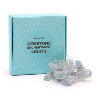 Natūralių akmenų šviečianti girlianda Gemstone Enchantment Lights – celestinas