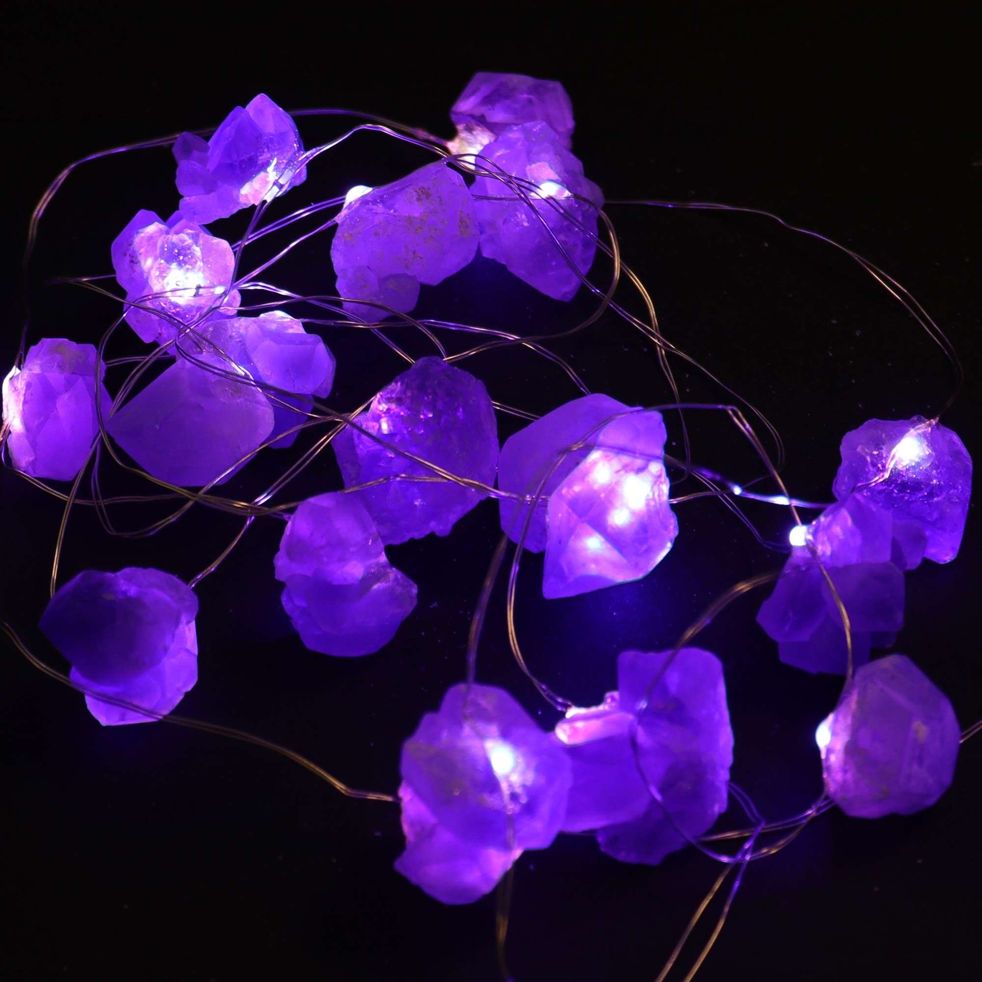Natūralių akmenų šviečianti girlianda Gemstone Enchantment Lights – ametistas Natūralių akmenų šviečianti girlianda Gemstone Enchantment Lights – ametistas - Paveikslėlis 2