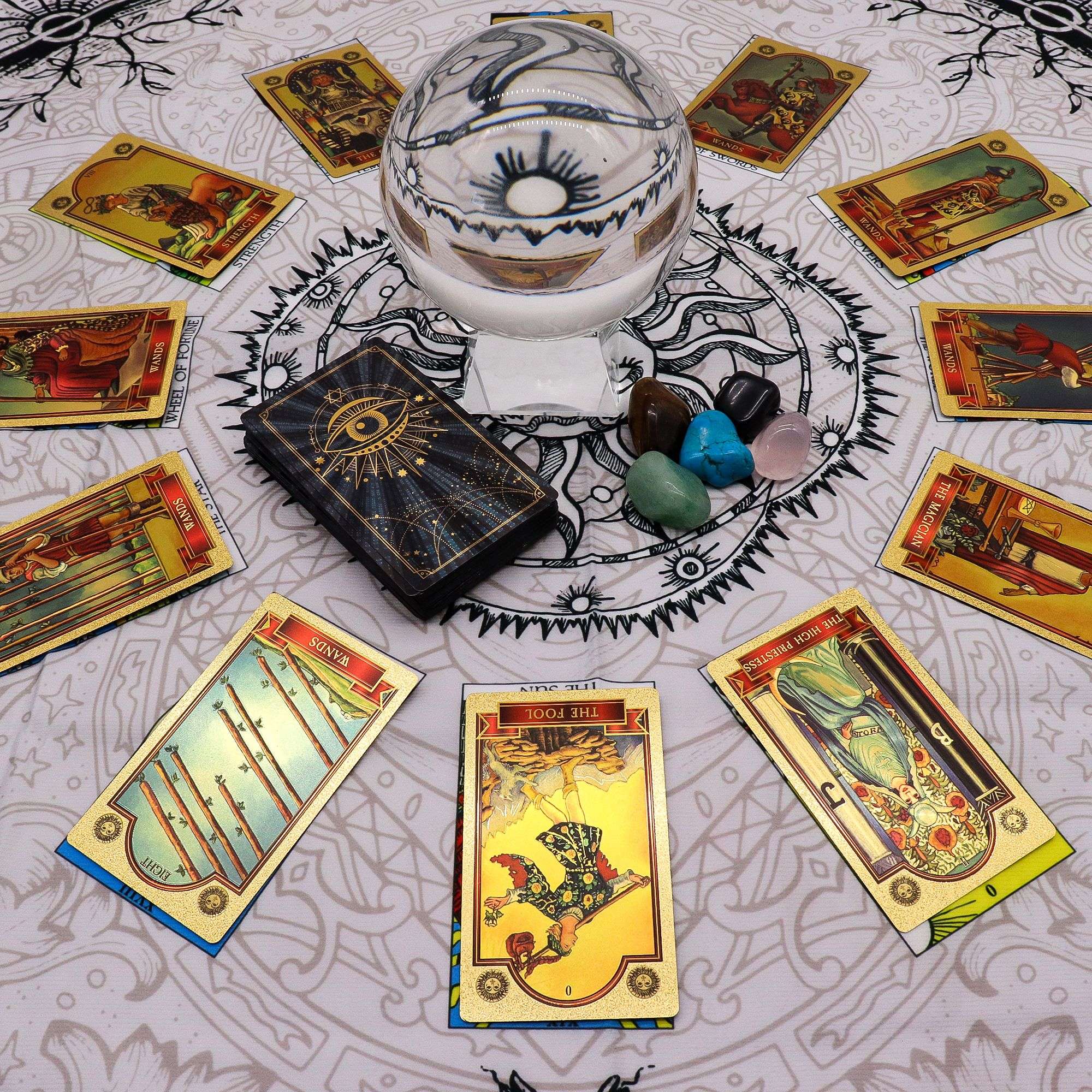 Tarot card deck fabric – "Tree of Life"„ Taro kortų dėliojimo audinys – „Gyvybės medis“ - Image 7