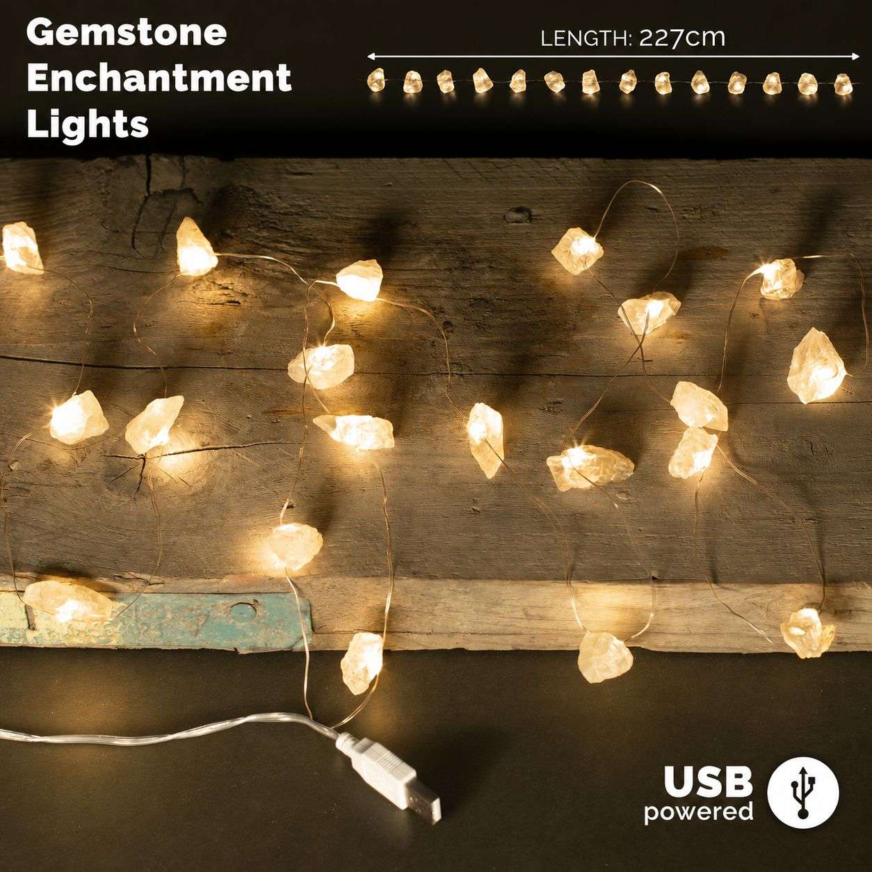 Natūralių akmenų šviečianti girlianda Gemstone Enchantment Lights – cirtinas Natūralių akmenų šviečianti girlianda Gemstone Enchantment Lights – cirtinas - Paveikslėlis 5
